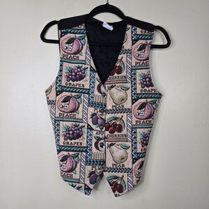Bobbie Brooks vintage tapestry fruit vest size M